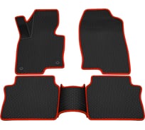 Салонные коврики REZKON 3D EVA Ромб резиновые, черные, для Mazda CX-5 17-Н.В., красный кант 9223020204