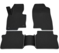 Салонные коврики REZKON 3D EVA Ромб резиновые, черные, для Mazda CX-5 17-Н.В., серый кант 9223020202