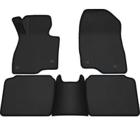 Салонные коврики REZKON 3D EVA Ромб резиновые, черные, для Mazda 6 12-18, черный кант 9223015201