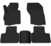 Салонные коврики REZKON 3D EVA Ромб резиновые, черные, для Mitsubishi ASX 10-Н.В., серый кант 9224005102