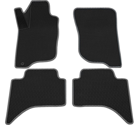 Салонные коврики REZKON 3D EVA Ромб резиновые, черные, для Mitsubishi L 200 08-15, серый кант 9224025102 1