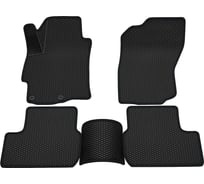 Салонные коврики REZKON 3D EVA Ромб резиновые, черные, для Mitsubishi Lancer Х 07-15, черный кант 9224010201