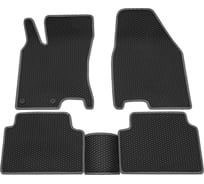 Салонные коврики REZKON 3D EVA Ромб резиновые, черные, для Nissan Qashqai 07-14, серый кант 9225020102