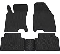 Салонные коврики REZKON 3D EVA Ромб резиновые, черные, для Nissan Qashqai 07-14, черный кант 9225020101