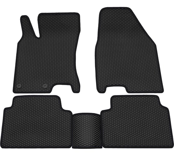 Салонные коврики REZKON 3D EVA Ромб резиновые, черные, для Nissan Qashqai 07-14, черный кант 9225020101 1