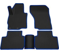 Салонные коврики REZKON 3D EVA Ромб резиновые, черные, для Mitsubishi Outlander 12-Н.В., синий кант 9224015103