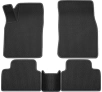 Салонные коврики REZKON 3D EVA Ромб резиновые, черные, для Nissan Qashqai 14-Н.В., серый кант 9225020202