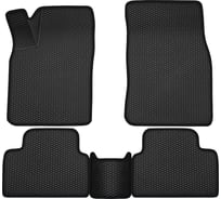 Салонные коврики REZKON 3D EVA Ромб резиновые, черные, для Nissan Qashqai 14-Н.В., черный кант 9225020201