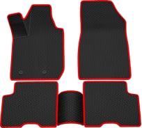 Салонные коврики REZKON 3D EVA Ромб резиновые, черные, для Renault Arkana 19-Н.В., красный кант 9229040104