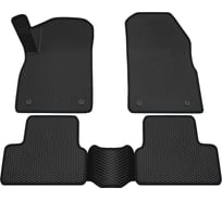 Салонные коврики REZKON 3D EVA Ромб резиновые, черные, для Opel Astra J 09-17, черный кант 9226010101