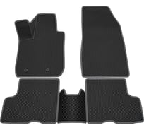 Салонные коврики REZKON 3D EVA Ромб резиновые, черные, для Renault Duster 21-Н.В., серый кант 9229005402