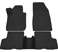 Салонные коврики REZKON 3D EVA Ромб резиновые, черные, для Renault Duster 4x4 12-21, черный кант 9229005101