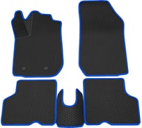 Салонные коврики REZKON 3D EVA Ромб резиновые, черные, для Renault Kaptur 16-20, синий кант 9229035103