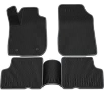 Салонные коврики REZKON 3D EVA Ромб резиновые, черные, для Renault Logan 04-15, серый кант 9229015102