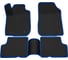 Салонные коврики REZKON 3D EVA Ромб резиновые, черные, для Renault Logan 04-15, синий кант 9229015103 1