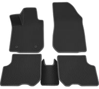 Салонные коврики REZKON 3D EVA Ромб резиновые, черные, для Renault Logan 18-Н.В., серый кант 9229015302