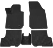 Салонные коврики REZKON 3D EVA Ромб резиновые, черные, для Renault Sandero 18-Н.В., серый кант 9229025302