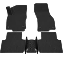 Салонные коврики REZKON 3D EVA Ромб резиновые, черные, для Skoda Karoq 20-Н.В., серый кант 9230035102