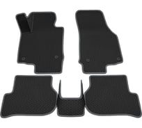 Салонные коврики REZKON 3D EVA Ромб резиновые, черные, для Skoda Octavia A5 09-13, серый кант 9230010102