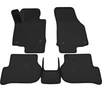Салонные коврики REZKON 3D EVA Ромб резиновые, черные, для Skoda Octavia A5 09-13, черный кант 9230010101