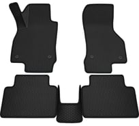 Салонные коврики REZKON 3D EVA Ромб резиновые, черные, для Skoda Octavia A7 13-20, черный кант 9230010201