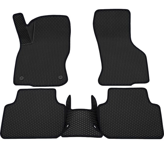 Салонные коврики REZKON 3D EVA Ромб резиновые, черные, для Skoda Octavia A8 20-Н.В., черный кант 9230010401 1