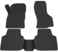 Салонные коврики REZKON 3D EVA Ромб резиновые, черные, для Skoda SuperB 16-Н.В., серый кант 9230015102