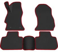 Салонные коврики REZKON 3D EVA Ромб резиновые, черные, для Subaru Forester 08-13, красный кант 9232005104