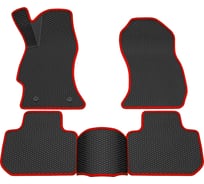 Салонные коврики REZKON 3D EVA Ромб резиновые, черные, для Subaru Forester 13-18, красный кант 9232005204