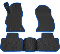 Салонные коврики REZKON 3D EVA Ромб резиновые, черные, для Subaru Forester 13-18, синий кант 9232005203