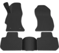 Салонные коврики REZKON 3D EVA Ромб резиновые, черные, для Subaru Forester 13-18, серый кант 9232005202