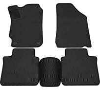 Салонные коврики REZKON 3D EVA Ромб резиновые, черные, для Toyota Camry 11-18, черный кант 9234010201