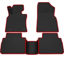 Салонные коврики REZKON 3D EVA Ромб резиновые, черные, для Toyota Camry 18-Н.В, красный кант 9234010304