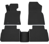 Салонные коврики REZKON 3D EVA Ромб резиновые, черные, для Toyota Camry 18-Н.В, серый кант 9234010302