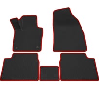Салонные коврики REZKON 3D EVA Ромб резиновые, черные, для Toyota Corolla 07-13, красный кант 9234015104