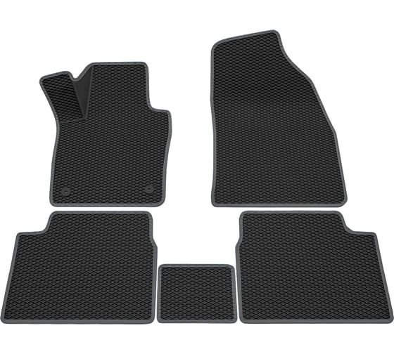 Салонные коврики REZKON 3D EVA Ромб резиновые, черные, для Toyota Corolla 07-13, серый кант 9234015102