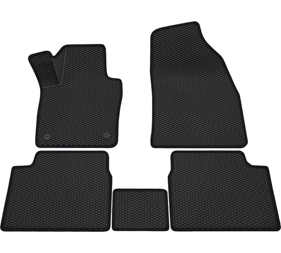 Салонные коврики REZKON 3D EVA Ромб резиновые, черные, для Toyota Corolla 07-13, черный кант 9234015101 1
