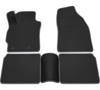 Салонные коврики REZKON 3D EVA Ромб резиновые, черные, для Toyota Corolla 13-19, серый кант 9234015202