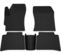 Салонные коврики REZKON 3D EVA Ромб резиновые, черные, для Toyota Corolla 19-Н.В., серый кант 9234015302
