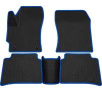 Салонные коврики REZKON 3D EVA Ромб резиновые, черные, для Toyota Corolla 19-Н.В., синий кант 9234015303