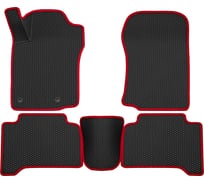 Салонные коврики REZKON 3D EVA Ромб резиновые, черные, для Toyota Land Cruiser Prado 150, 09-17, красный кант 9234030204