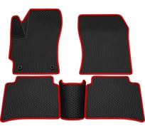 Салонные коврики REZKON 3D EVA Ромб резиновые, черные, для Toyota Corolla 19-Н.В., красный кант 9234015304