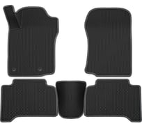 Салонные коврики REZKON 3D EVA Ромб резиновые, черные, для Toyota Land Cruiser Prado 150, 09-17, серый кант 9234030202