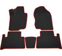 Салонные коврики REZKON 3D EVA Ромб резиновые, черные, для Toyota RAV4 06-13, красный кант 9234035104