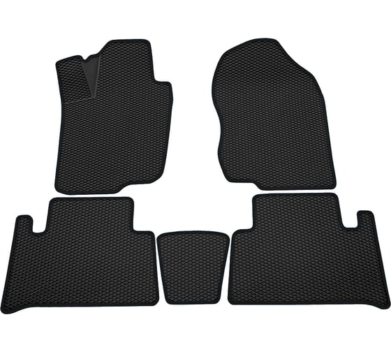 Салонные коврики REZKON 3D EVA Ромб резиновые, черные, для Toyota RAV4 06-13, черный кант 9234035101