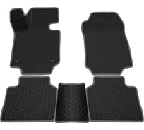 Салонные коврики REZKON 3D EVA Ромб резиновые, черные, для Toyota RAV4 19-Н.В., серый кант 9234035302
