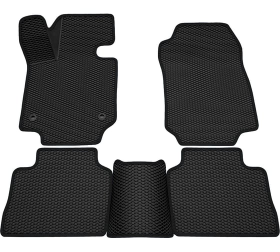 Салонные коврики REZKON 3D EVA Ромб резиновые, черные, для Toyota RAV4 19-Н.В., черный кант 9234035301