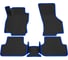 Салонные коврики REZKON 3D EVA Ромб резиновые, черные, для Volkswagen Golf VII 12-20, синий кант 9235005203 1