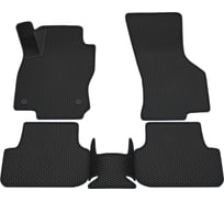 Салонные коврики REZKON 3D EVA Ромб резиновые, черные, для Volkswagen Golf VII 12-20, черный кант 9235005201