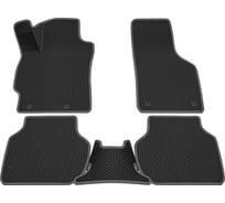 Салонные коврики REZKON 3D EVA Ромб резиновые, черные, для Volkswagen Jetta 11-20, серый кант 9235010202
